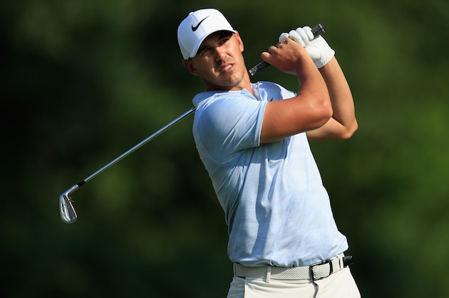 ST LOUIS, MO - AUGUST 11:  Brooks Koepka of the United States plays his shot from the 13th tee during the third round of the 2018 PGA Championship at Bellerive Country Club on August 11, 2018 in St Louis, Missouri.  (Photo by Andy Lyons/Getty Images)