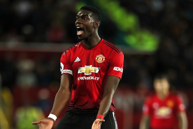 MANCHESTER, ENGLAND - AUGUST 10: Paul Pogba of Manchester United during the Premier League match between Manchester United and Leicester City at Old Trafford on August 10, 2018 in Manchester, United Kingdom. (Photo by Matthew Ashton - AMA/Getty Images)