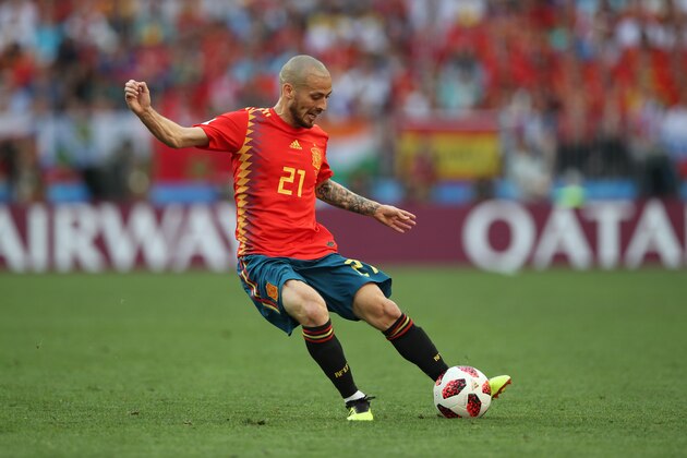 MOSCOW, RUSSIA - JULY 01:  David Silva of Spain controls the ball during the 2018 FIFA World Cup Russia Round of 16 match between Spain and Russia at Luzhniki Stadium on July 1, 2018 in Moscow, Russia. (Photo by Ian MacNicol/Getty Images)