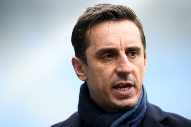 MANCHESTER, ENGLAND - MARCH 04:  Sky Sports pundit Gary Neville looks on prior to the Premier League match between Manchester City and Chelsea at Etihad Stadium on March 4, 2018 in Manchester, England.  (Photo by Laurence Griffiths/Getty Images)