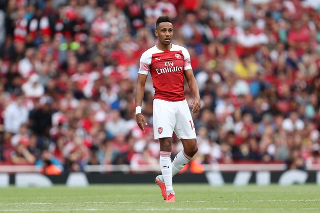 LONDON, ENGLAND - AUGUST 12: Pierre-Emerick Aubameyang of Arsenal during the Premier League match between Arsenal FC and Manchester City at Emirates Stadium on August 12, 2018 in London, United Kingdom. (Photo by James Baylis - AMA/Getty Images)