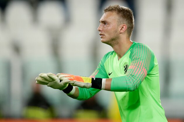 TURIN, ITALY - JUNE 4: Jasper Cillessen of Holland  during the  International Friendly match between Italy  v Holland  at the Allianz Stadium on June 4, 2018 in Turin Italy (Photo by Eric Verhoeven/Soccrates/Getty Images)