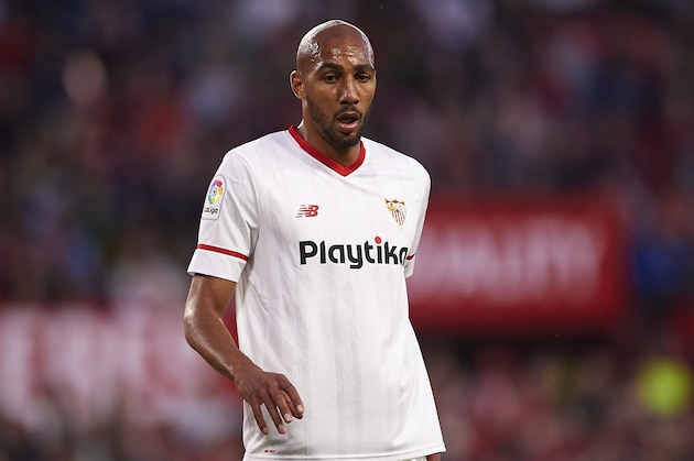 SEVILLE, SPAIN - MAY 04:  Steven N'Zonzi of Sevilla FC looks on during the La Liga match between Sevilla and Real Sociedad  at Estadio Ramon Sanchez Pizjuan on May 4, 2018 in Seville, .  (Photo by Aitor Alcalde Colomer/Getty Images)