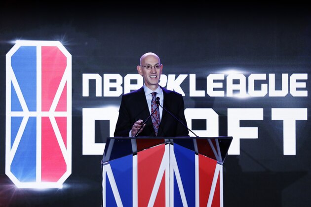 NBA Commissioner Adam Silver speaks before the start of the NBA 2K League draft Wednesday, April 4, 2018, in New York. Launching in 2018, the league will feature the best NBA 2K players in the world and will draft players to compete as unique characters in 5-on-5 play against the other teams in a mix of regular-season games, tournaments and playoffs. (AP Photo/Frank Franklin II)
