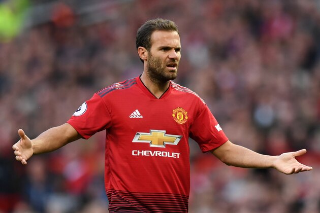 MANCHESTER, ENGLAND - AUGUST 10:  Juan Mata of Manchester United reacts during the Premier League match between Manchester United and Leicester City at Old Trafford on August 10, 2018 in Manchester, United Kingdom.  (Photo by Michael Regan/Getty Images)