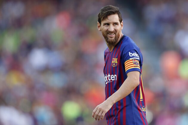 Lionel Messi of FC Barcelona during the Trofeu Joan Gamper match between FC Barcelona and Boca Juniors at the Camp Nou stadium on August 15, 2018 in Barcelona, Spain(Photo by VI Images via Getty Images)