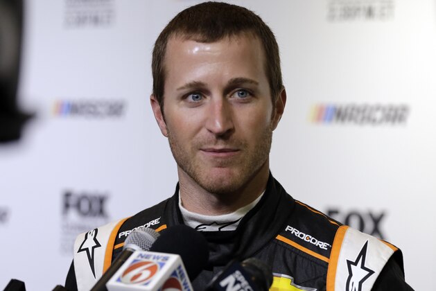 Kasey Kahne during media day for the NASCAR Daytona 500 auto race at Daytona International Speedway, Wednesday, Feb. 14, 2018, in Daytona Beach, Fla. (AP Photo/Terry Renna)