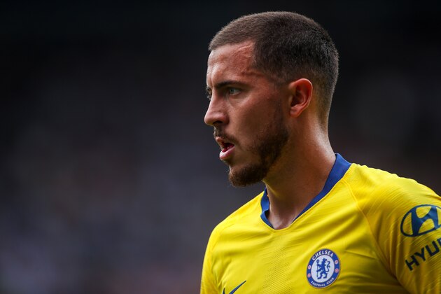 HUDDERSFIELD, ENGLAND - AUGUST 11: Eden Hazard of Chelsea during the Premier League match between Huddersfield Town and Chelsea FC at John Smith's Stadium on August 11, 2018 in Huddersfield, United Kingdom. (Photo by Robbie Jay Barratt - AMA/Getty Images)