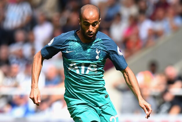 NEWCASTLE UPON TYNE, ENGLAND - AUGUST 11:  Lucas Moura of Tottenham Hotspur during the Premier League match between Newcastle United and Tottenham Hotspur at St. James Park on August 11, 2018 in Newcastle upon Tyne, United Kingdom.  (Photo by Tony Marshall/Getty Images)