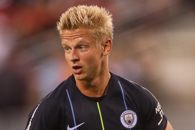 EAST RUTHERFORD, NJ - JULY 25: Oleksandr Zinchenko of Manchester City during the International Champions Cup 2018 match between Manchester City and Liverpool at MetLife Stadium on July 25, 2018 in East Rutherford, New Jersey. (Photo by Robbie Jay Barratt - AMA/Getty Images)