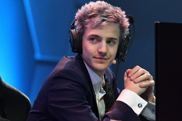 LAS VEGAS, NV - APRIL 21:  Twitch streamer and professional gamer Tyler 'Ninja' Blevins streams during Ninja Vegas '18 at Esports Arena Las Vegas at Luxor Hotel and Casino on April 21, 2018 in Las Vegas, Nevada. Blevins is playing against more than 230 challengers in front of 700 fans in 10 live 'Fortnite' games with up to USD 50,000 in cash prizes on the line. He is donating all his winnings to the Alzheimer's Association.  (Photo by Ethan Miller/Getty Images)