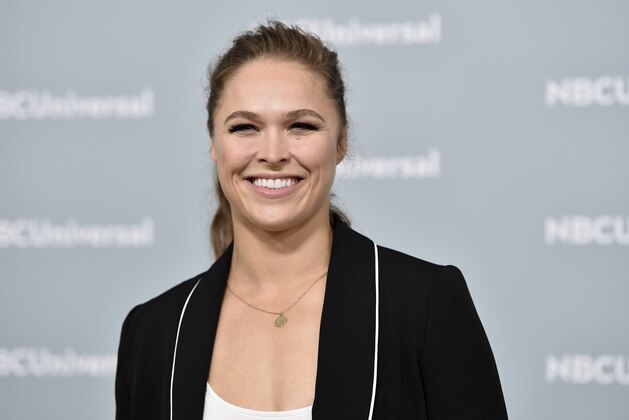 Professional wrestler and actress Ronda Rousey attends the 2018 NBCUniversal Upfront at Rockefeller Plaza on Monday, May 14, 2018, in New York. (Photo by Evan Agostini/Invision/AP)
