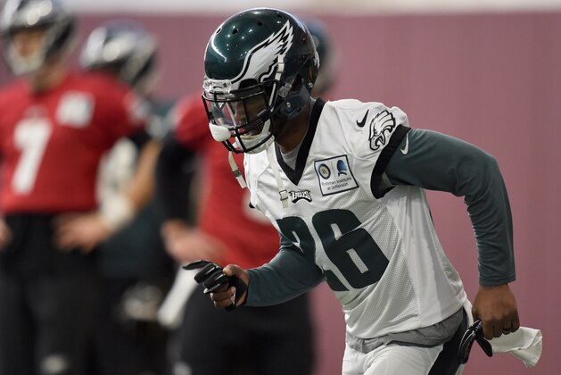 MINNEAPOLIS, MN - FEBRUARY 01: Jaylen Watkins #26 of the Philadelphia Eagles warms up during Super Bowl LII practice on February 1, 2018 at the University of Minnesota in Minneapolis, Minnesota. The Philadelphia Eagles will face the New England Patriots in Super Bowl LII on February 4th. (Photo by Hannah Foslien/Getty Images)