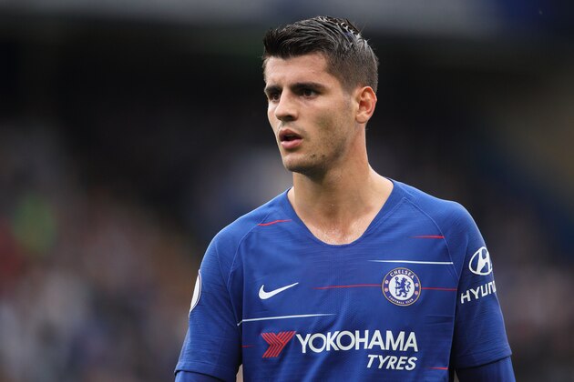 LONDON, ENGLAND - AUGUST 18:  Alvaro Morata of Chelsea during the Premier League match between Chelsea FC and Arsenal FC at Stamford Bridge on August 18, 2018 in London, United Kingdom. (Photo by Matthew Ashton - AMA/Getty Images)