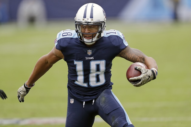 Tennessee Titans wide receiver Rishard Matthews plays against the Cincinnati Bengals in the first half of an NFL football game Sunday, Nov. 12, 2017, in Nashville, Tenn. (AP Photo/James Kenney)