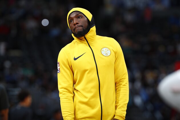 Denver Nuggets forward Kenneth Faried (35) in the second half of an NBA basketball game Sunday, March 11, 2018, in Denver. The Nuggets won 130-104. (AP Photo/David Zalubowski)