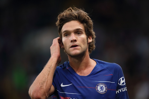 LONDON, ENGLAND - AUGUST 18:  Marcos Alonso of Chelsea during the Premier League match between Chelsea FC and Arsenal FC at Stamford Bridge on August 18, 2018 in London, United Kingdom. (Photo by Matthew Ashton - AMA/Getty Images)