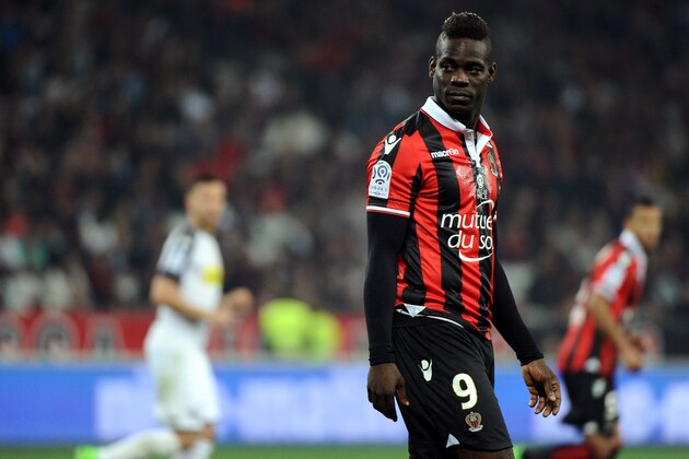 Nice's Italian forward Mario Balotelli looks on during the French L1 football match between Nice and Angers, on May 14, 2017, at the Allianz Riviera stadium in Nice, southeastern France. / AFP PHOTO / Franck PENNANT        (Photo credit should read FRANCK PENNANT/AFP/Getty Images)
