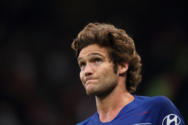 LONDON, ENGLAND - AUGUST 18: Marcos Alonso of Chelsea during the Premier League match between Chelsea FC and Arsenal FC at Stamford Bridge on August 18, 2018 in London, United Kingdom. (Photo by Matthew Ashton - AMA/Getty Images)
