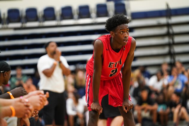 LAS VEGAS, NV - JULY 26:  Zaire Wade of Team Each 1 Teach 1 looks on at the Fab 48 tournament at Bishop Gorman High School on July 26, 2018 in Las Vegas, Nevada.  (Photo by Cassy Athena/Getty Images)