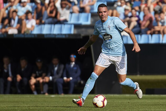 VIGO, SPAIN - AUGUST 18:  Iago Aspas of Celta de Vigo in action during the La Liga match between RC Celta de Vigo and RCD Espanyol at Abanca Balaidos Stadium on August 18, 2018 in Vigo, Spain  (Photo by Quality Sport Images/Getty Images)