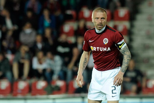 PRAGUE, CZECH REPUBLIC - APRIL 22:  Tomas Repka of Sparta Praha looks on during their during their Czech First League match between Sparta Praha and SK Sigma Olomouc at the Generali Arena on April 22, 2011 in Prague, Czech Republic. (Photo by Michal Cizek/Eurofootball/Getty Images)