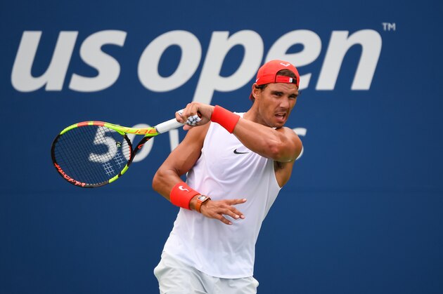 NEW YORK, NY - AUGUST 22: Rafael Nadal of Spain practices before the start of the US Open at the USTA Billie Jean King National Tennis Centre on August 22, 2018 in New York City, United States. (Photo by TPN/Getty Images)