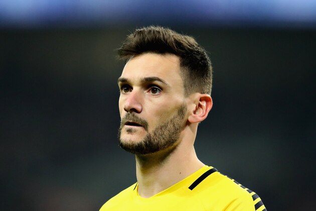 LONDON, ENGLAND - APRIL 14:  Hugo Lloris of Tottenham Hotspur looks on during the Premier League match between Tottenham Hotspur and Manchester City at Wembley Stadium on April 14, 2018 in London, England.  (Photo by Chris Brunskill Ltd/Getty Images)