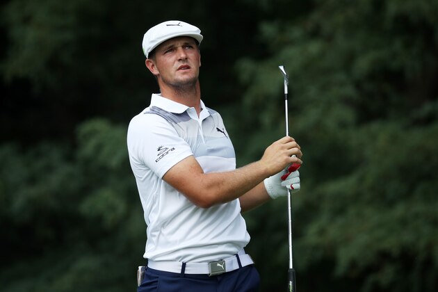 RIDGEWOOD, NJ - AUGUST 26:  Bryson DeChambeau of the United States plays his shot from the second tee during the final round of The Northern Trust on August 26, 2018 at the Ridgewood Championship Course in Ridgewood, New Jersey.  (Photo by Gregory Shamus/Getty Images)