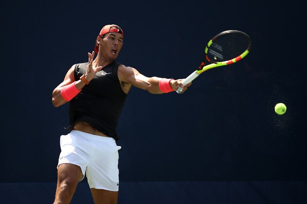 NEW YORK, NY - AUGUST 26:  Rafael Nadal of Spain in action during previews for the US Open at USTA Billie Jean King National Tennis Center on August 26, 2018 in the Flushing Neighborhood of Queens borough of New York City.  (Photo by Julian Finney/Getty Images)