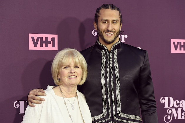 Colin Kaepernick, right, and his mother Teresa Kaepernick arrive at the 3rd annual