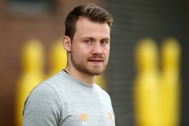LIVERPOOL, ENGLAND - APRIL 09:  Simon Mignolet of Liverpool looks on during a training session on April 9, 2018 in Liverpool, England.  (Photo by Jan Kruger/Getty Images)