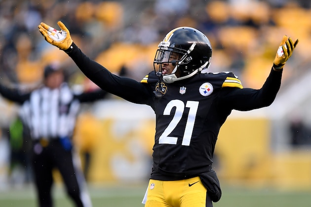 PITTSBURGH, PA - DECEMBER 31: Joe Haden #21 of the Pittsburgh Steelers attempts to pump up the crowd during a timeout in the second half during the game against the Cleveland Browns at Heinz Field on December 31, 2017 in Pittsburgh, Pennsylvania. (Photo by Joe Sargent/Getty Images)
