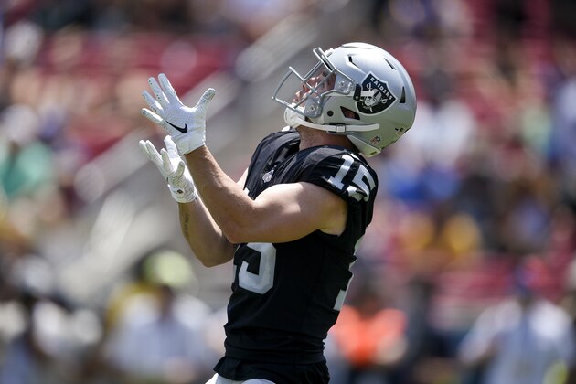 Oakland Raiders wide receiver Ryan Switzer in action during the first half in an NFL preseason football game against the Los Angeles Rams Saturday, Aug. 18, 2018, in Los Angeles. (AP Photo/Kelvin Kuo)