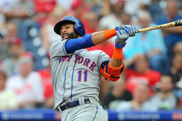 PHILADELPHIA, PA - AUGUST 18: Jose Bautista #11 of the New York Mets in action against the Philadelphia Phillies during a game at Citizens Bank Park on August 18, 2018 in Philadelphia, Pennsylvania. The Mets defeated the Phillies 3-1. (Photo by Rich Schultz/Getty Images)