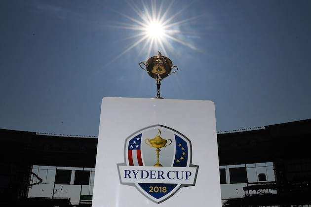 MILWAUKEE, WI - AUGUST 22:  A detailed view of the Ryder Cup Trophy during the Ryder Cup Trophy Tour at Miller Park on August 22, 2018 in Milwaukee, Wisconsin.  (Photo by Stacy Revere/Getty Images)