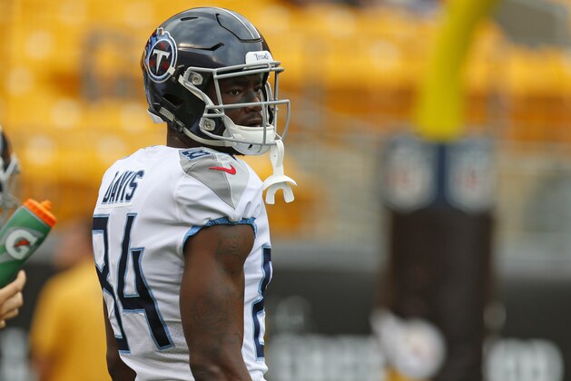 PITTSBURGH, PA - AUGUST 25:  Corey Davis #84 of the Tennessee Titans in action against the Pittsburgh Steelers during a preseason game on August 25, 2018 at Heinz Field in Pittsburgh, Pennsylvania.  (Photo by Justin K. Aller/Getty Images)