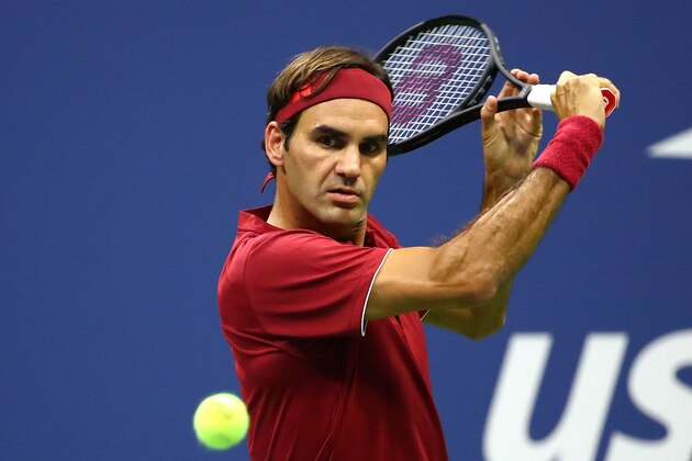 NEW YORK, NY - AUGUST 28:  Roger Federer of Switzerland returns the ball during his men's singles first round match against Yoshihito Nishioka of Japan on Day Two of the 2018 US Open at the USTA Billie Jean King National Tennis Center on August 28, 2018 in the Flushing neighborhood of the Queens borough of New York City.  (Photo by Alex Pantling/Getty Images)