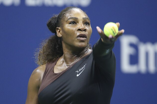 NEW YORK, NY - AUGUST 27: Serena Williams of USA during day 1 of the 2018 US Open at Arthur Ashe Stadium of USTA Billie Jean King National Tennis Center on August 27, 2018 in Flushing Meadows, Queens, New York City. (Photo by Jean Catuffe/Getty Images)