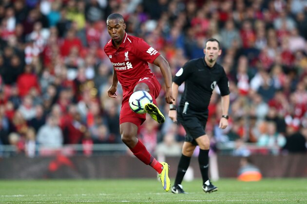 LIVERPOOL, ENGLAND - AUGUST 25: Daniel Sturridge of Liverpool controls the ball during the Premier League match between Liverpool FC and Brighton & Hove Albion at Anfield on August 25, 2018 in Liverpool, United Kingdom. (Photo by Jan Kruger/Getty Images)