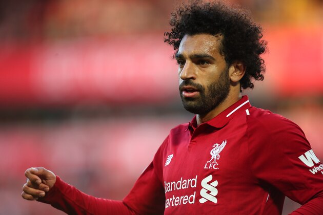 LIVERPOOL, ENGLAND - AUGUST 25: Mohamed Salah of Liverpool during the Premier League match between Liverpool FC and Brighton & Hove Albion at Anfield on August 25, 2018 in Liverpool, United Kingdom. (Photo by Robbie Jay Barratt - AMA/Getty Images)