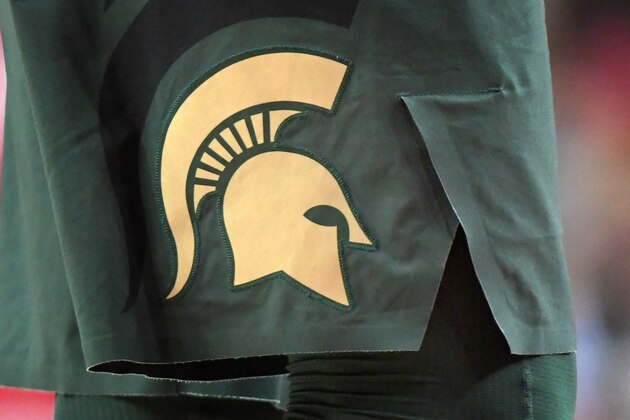 COLLEGE PARK, MD- JANUARY 28:  The Michigan State Spartans logo on a pair of shorts during a college basketball game against the Maryland Terrapins at The Xfinity Center on January 28, 2018 in College Park, Maryland.  The Spartans won 74-68.  (Photo by Mitchell Layton/Getty Images) *** Local Caption ***