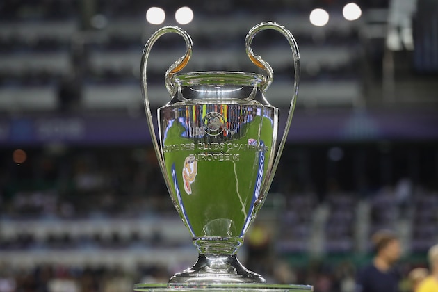 TALLINN, ESTONIA - AUGUST 15:  The Champions League Winners Trophy is displayed prior to the UEFA Super Cup between Real Madrid and Atletico Madrid at Lillekula Stadium on August 15, 2018 in Tallinn, Estonia.  (Photo by Alexander Hassenstein/Getty Images)