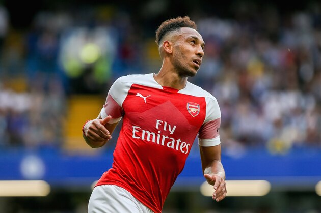 LONDON, ENGLAND - AUGUST 18:  Pierre-Emerick Aubameyang of Arsenal looks on during the Premier League match between Chelsea FC and Arsenal FC at Stamford Bridge on August 18, 2018 in London, United Kingdom.  (Photo by Chloe Knott - Danehouse/Getty Images)