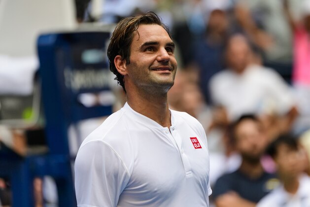 NEW YORK, NY - AUGUST 30: Roger Federer of Switzerland celebrates after beating Benoit Paire of France in the second round of the US Open at the USTA Billie Jean King National Tennis Centre on August 30, 2018 in New York City, United States. (Photo by TPN/Getty Images)'n'n'n