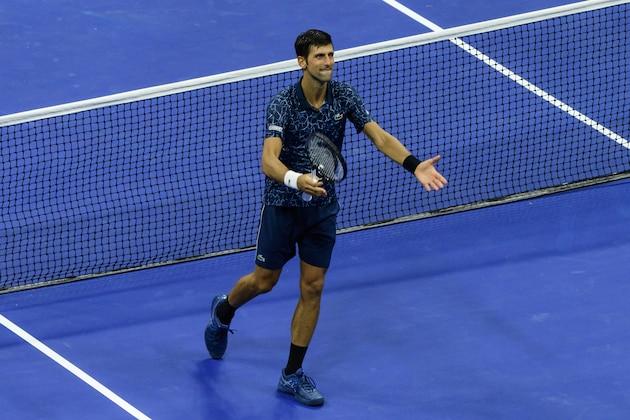 NEW YORK, NY - AUGUST 30: Novak Djokovic of Serbia shakes hands after beating Tennys Sandgren of the United States in the second round of the US Open at the USTA Billie Jean King National Tennis Centre on August 30, 2018 in New York City, United States. (Photo by TPN/Getty Images)'n'n'n