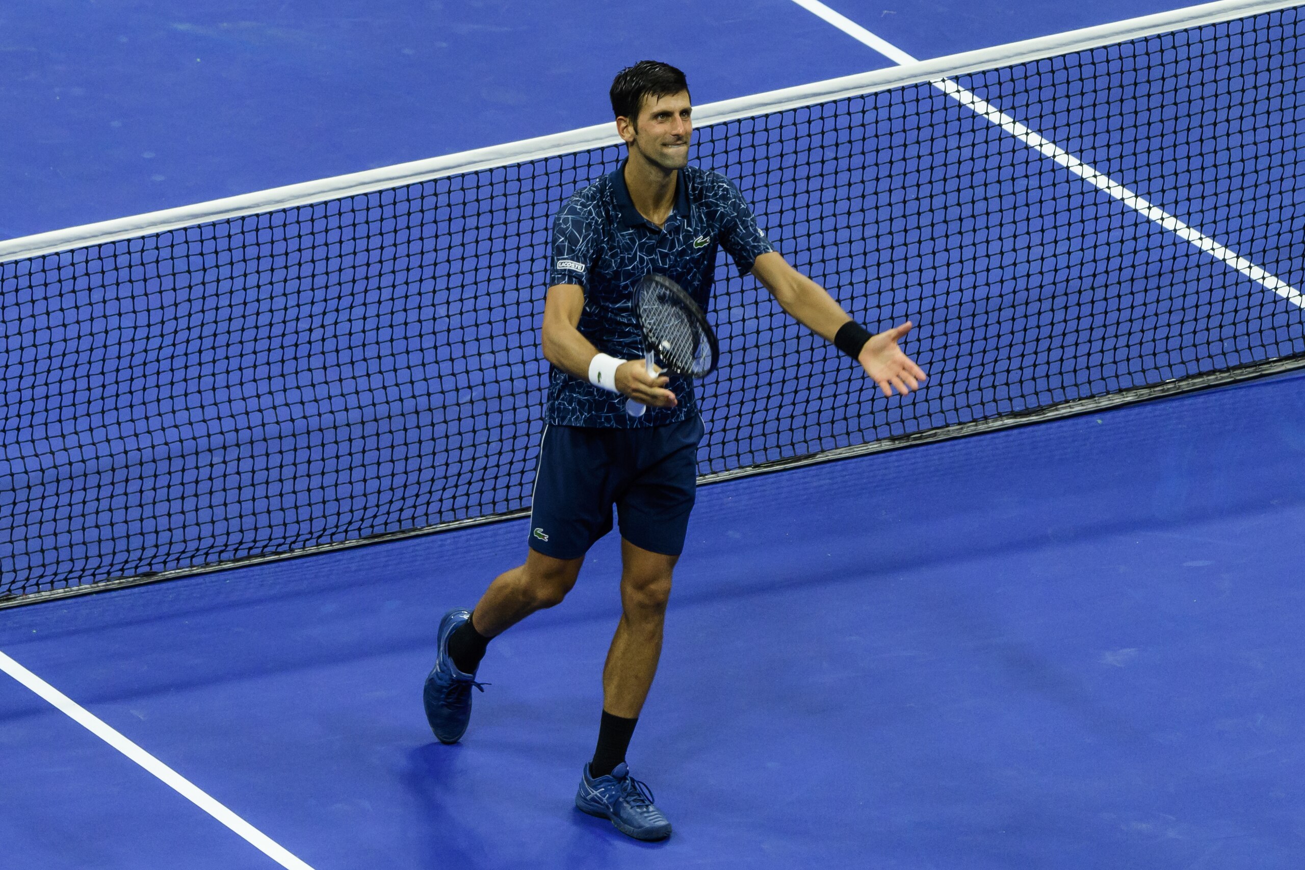 NEW YORK, NY - AUGUST 30: Novak Djokovic of Serbia shakes hands after beating Tennys Sandgren of the United States in the second round of the US Open at the USTA Billie Jean King National Tennis Centre on August 30, 2018 in New York City, United States. (Photo by TPN/Getty Images)'n'n'n