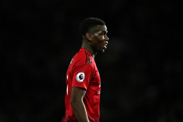 MANCHESTER, ENGLAND - AUGUST 27: Paul Pogba of Manchester United during the Premier League match between Manchester United and Tottenham Hotspur at Old Trafford on August 27, 2018 in Manchester, United Kingdom. (Photo by Matthew Ashton - AMA/Getty Images)