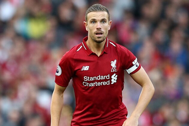 LIVERPOOL, ENGLAND - AUGUST 25: Jordan Henderson of Liverpool controls the ball during the Premier League match between Liverpool FC and Brighton & Hove Albion at Anfield on August 25, 2018 in Liverpool, United Kingdom. (Photo by Jan Kruger/Getty Images)