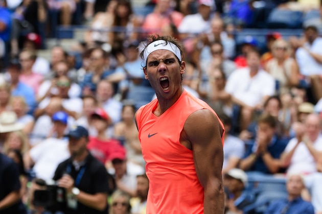 NEW YORK, NY - SEPTEMBER 02: Rafael Nadal of Spain celebrates after beating  Nikoloz Basilashvili of Georgia in the third round of the US Open at the USTA Billie Jean King National Tennis Centre on September 02, 2018 in New York City, United States. (Photo by TPN/Getty Images)'n'n